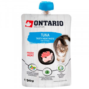 ONTARIO CAT KITTEN TASTY MEAT PASTE TUNA gaļas pasta kaķēniem Tuncis 90g